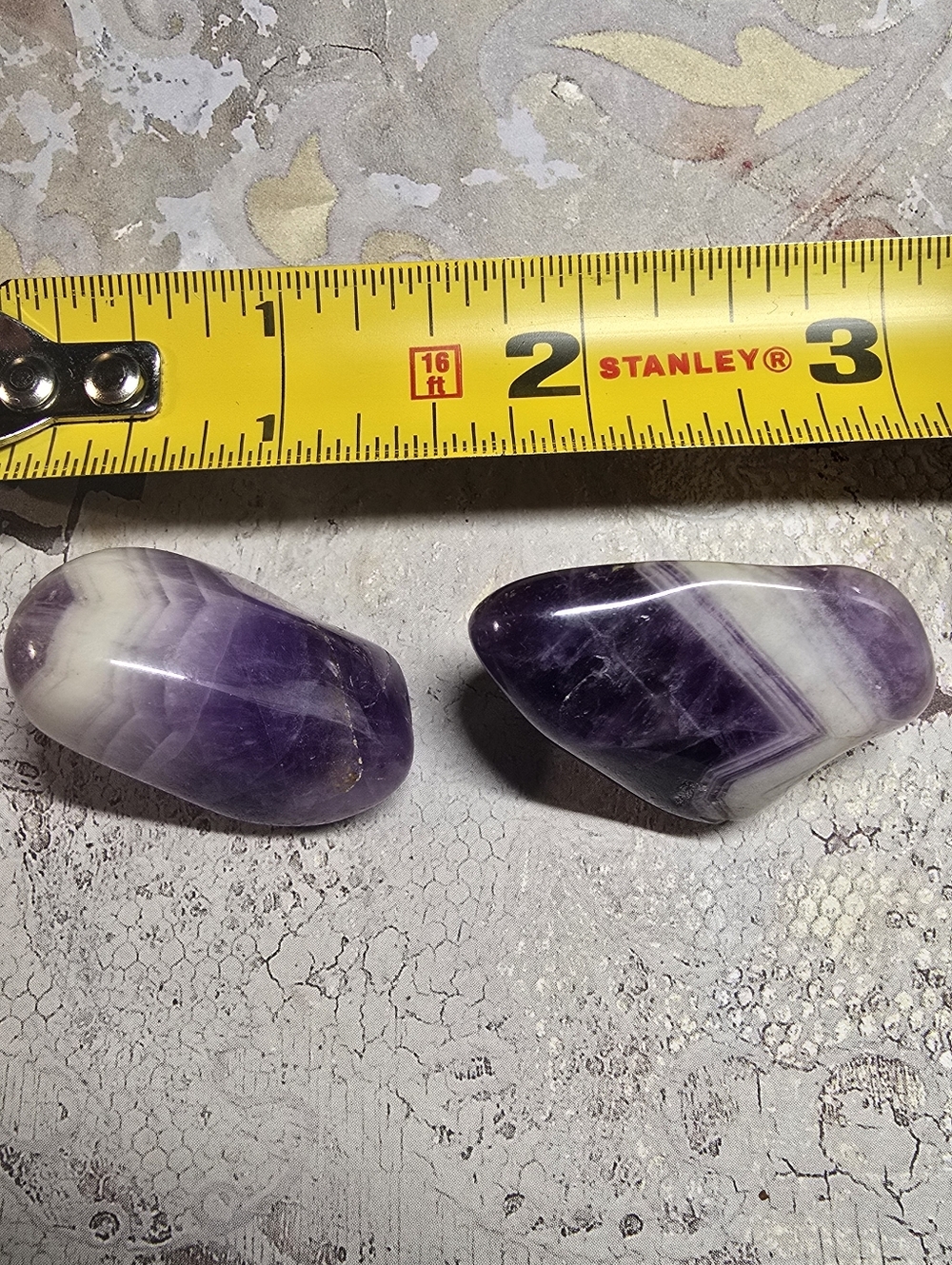 Polished Purple Chevron Amethyst Decorative Tumbled Stones, 2 - Picture 4 of 4